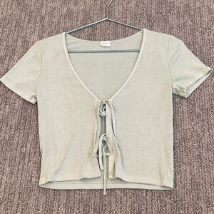 Aritzia Ribbed Tie Front Top